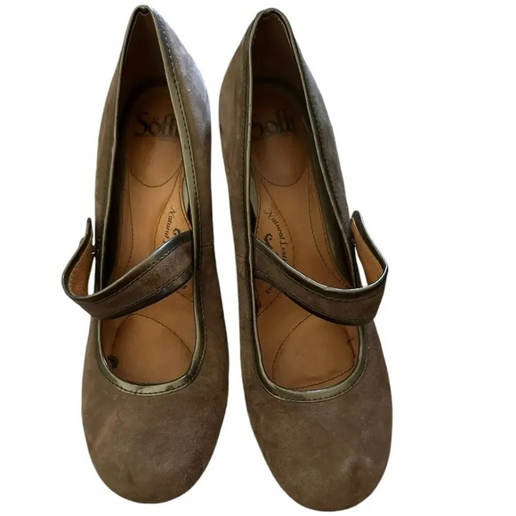 Sofft Mary Jane Taupe Genuine Leather Casual Workwear Heels Size 7M - Picture 2 of 10